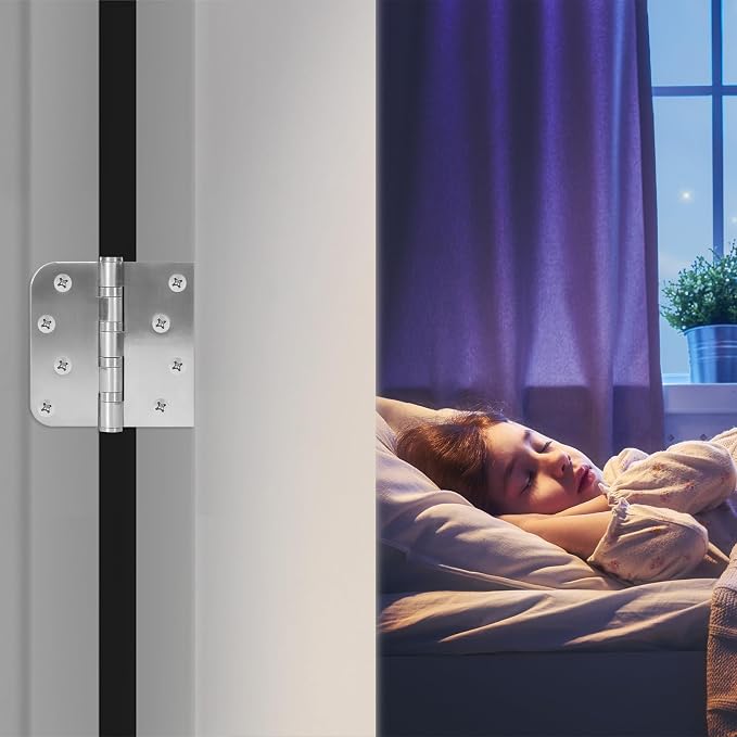 6 Pack Ball Bearing Door Hinges, 4 Inch x 4 Inch Heavy Duty Stainless Steel - Image 7