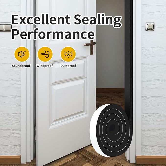 Door Seal Strip, High Density CR Insulation Tape, 1 in x 3/4 in x 13 Ft | Air - Image 7