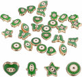 MECCANIXITY 30 Pcs Evil Eye Beads Bulk Colorful Alloy Enamel Loose Spacer Charm Beads for DIY Bracelet Earrings Necklace Crafts Jewelry Making, Green