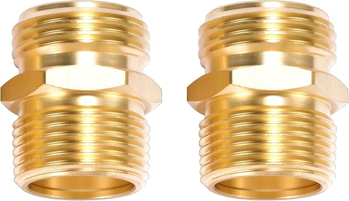 2 Pack 3/4" GHT to 3/4" NPT Male Connector, Brass Garden Hose Fitting, Male - Image 5