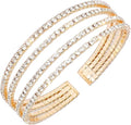 Rhinestone Bracelet for Women MultiLayer Crystal Cuff Bracelet Strand Layered Bracelet