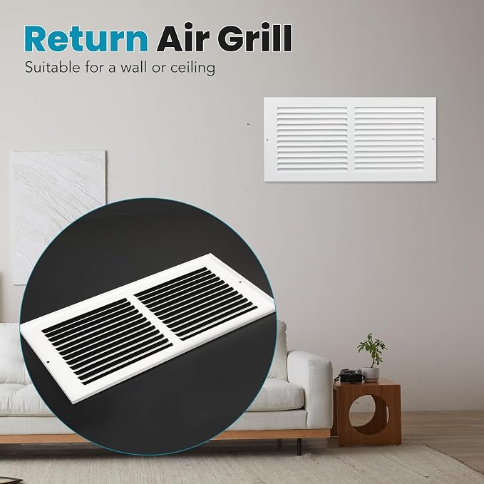 VOISEN Return Air Grille, Fits 14x6 Duct Opening, Steel Return Vent Cover - Image 8