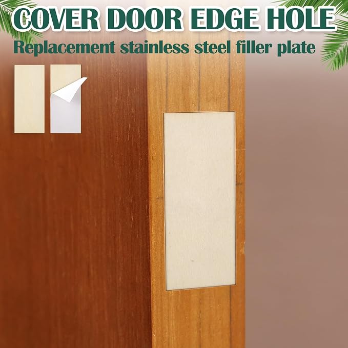Weysat 8 Pcs 1" x 2-1/4" Door Edge Hole Filler Plates - Image 6