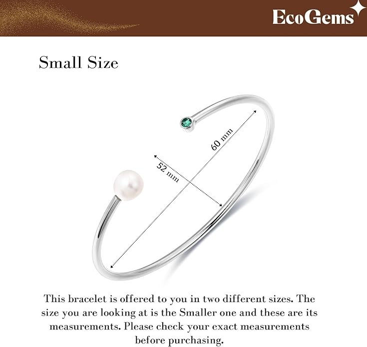 EcoGems Lab Grown Gemstone & Moissanite Bracelets – 14K White or Yellow Gold Plated Sterling Silver – Featuring Lab Grown Diamonds, Emeralds, Paraiba, Sapphire & Pearls – Sustainable Luxury Gift with Gift Box