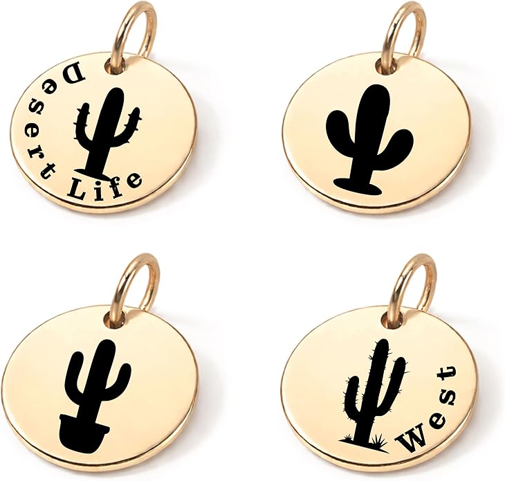 SM Design Western Charm Set of 4 – Stainless Steel Western Charms for Bracelets & Necklaces – Cowgirl, Ranch & Country Style Jewelry Charms – Western Gift for Women & Moms