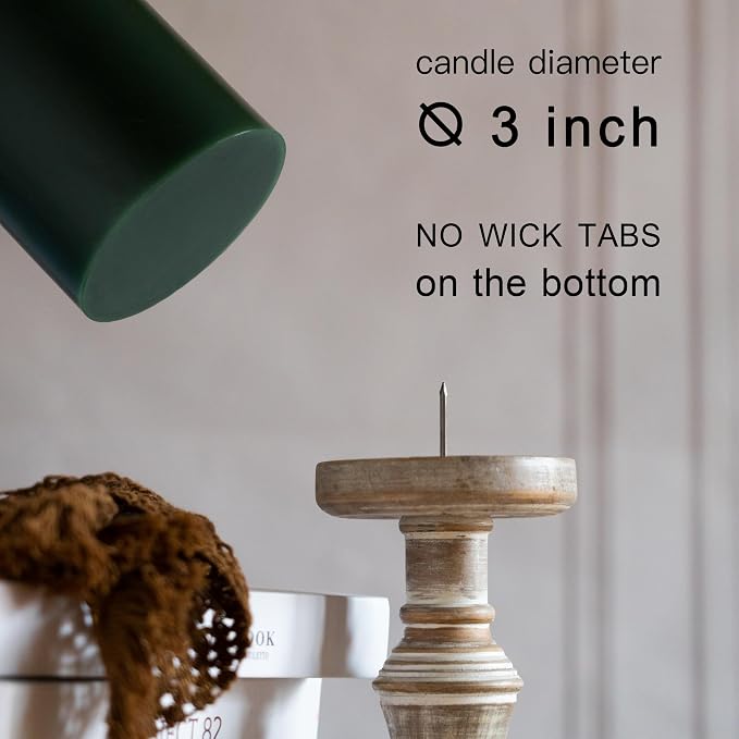 MOZEAL 3" x 6" Hand-Poured Unscented Candle, Dripless Pillar Candle Set of 3 - Image 4