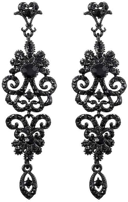 mecresh Gold/Silver Rhinestone Chandelier Wedding Bridal Dangle Earrings