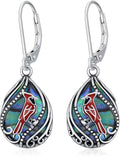 Animal Earrings 925 Sterling Silver Abalone Shell Dangle Drop Earrings Leverback Earrings Cute Animal Jewelry Gifts for Women Girlfriend