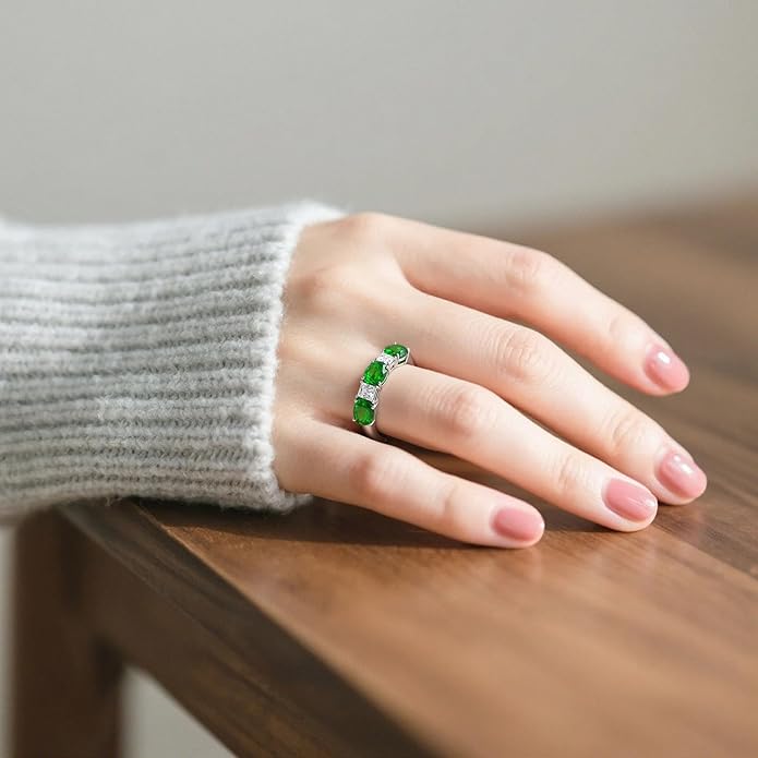 925 Sterling Silver Birthstone Rings for Women - Adjustable Size Women Jewelry Birthday Gifts for Girlfriend,Wife,Mom