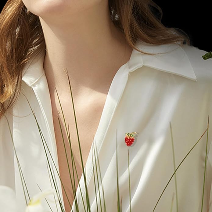 Pearl Flower Brooch for Women - Gold Plated Pearl Flower Pin Rhinestone Buttons Lapel Pin Jewelry - Valentine's Day Gift