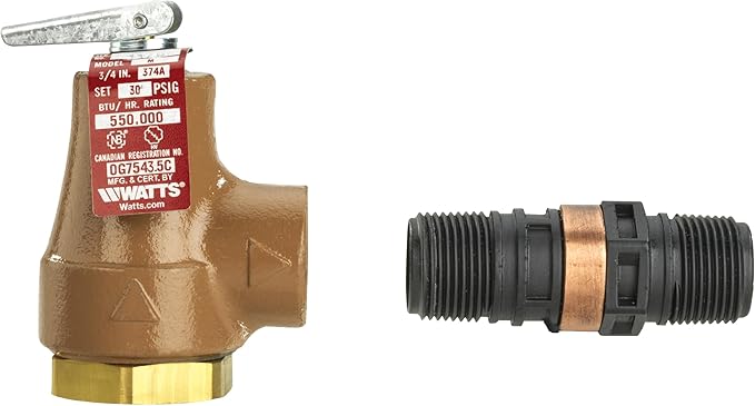 Watts 374A-030-FS Iron Boiler Pressure Relief Valve, 3/4 Inch, 30 psi Pressure by WATTS