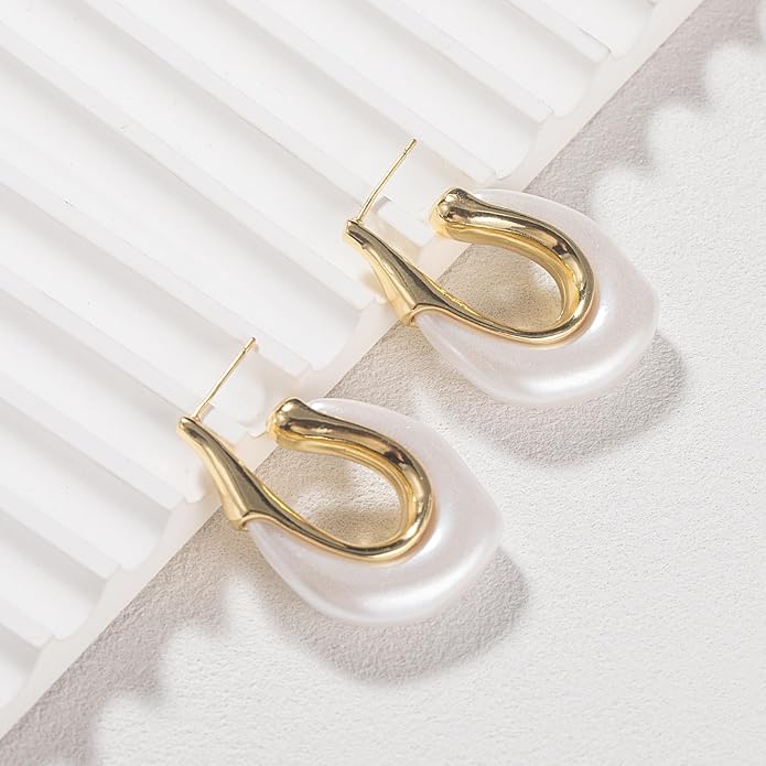 Acrylic Hoop Earrings Chunky Huggie Statement Vintage Earrings Cute Resin Drop Earring Trendy Jewelry Gifts for Women