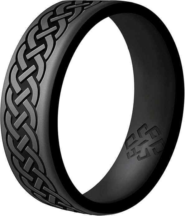 Knot Theory Celtic Butterfly Sailor Infinity Silicone Ring for Men Women - Breathable Dual Layer Comfort Fit 6mm Bandwidth