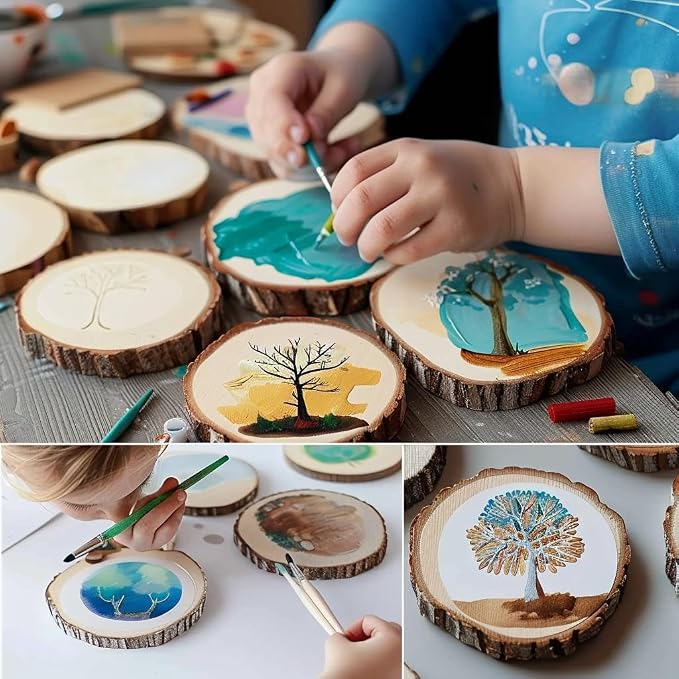Large Unfinished Wood Slices for Centerpieces 10pcs 6-7 inches Natural Wood - Image 7
