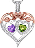 Iefil Valentines Day Gifts for Her - 925 Sterling Silver Rose Heart Necklaces for Women, Anniversary Birthday Gifts for Wife Girlfriend Mom