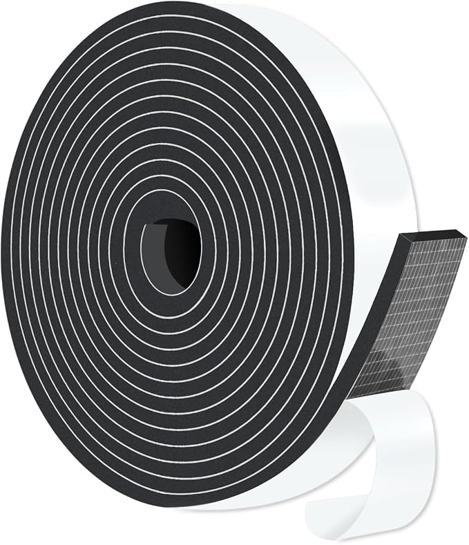 Weather Stripping Tape for Door, High Density CR, 1 in x 1/4 in x 13Ft | by MIKONIYA