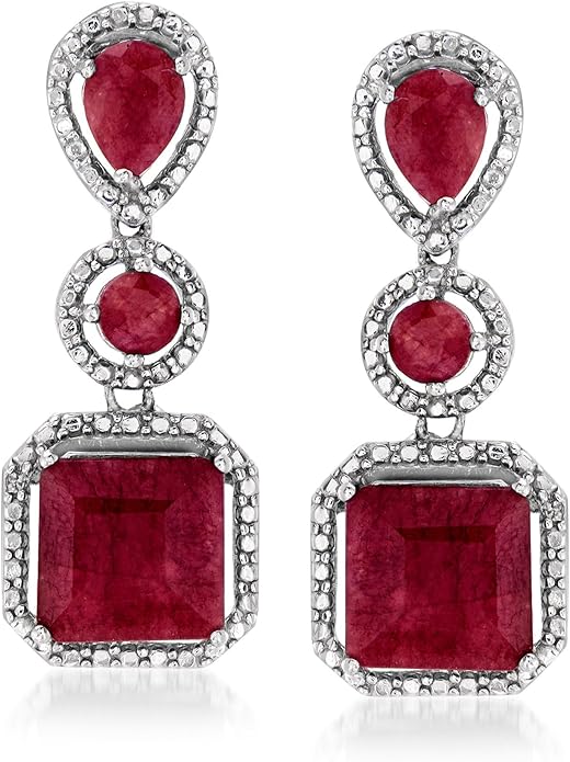 Ross-Simons Pair of Gemstone Drop Earrings in Sterling Silver