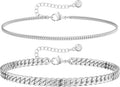 DEARMAY Dainty 14K Gold Plated Ankle Bracelets for Women, Waterproof 14K Gold Plated Link Chain Anklets Non Tarnish Set Pack Summer Beach Jewelry Gift