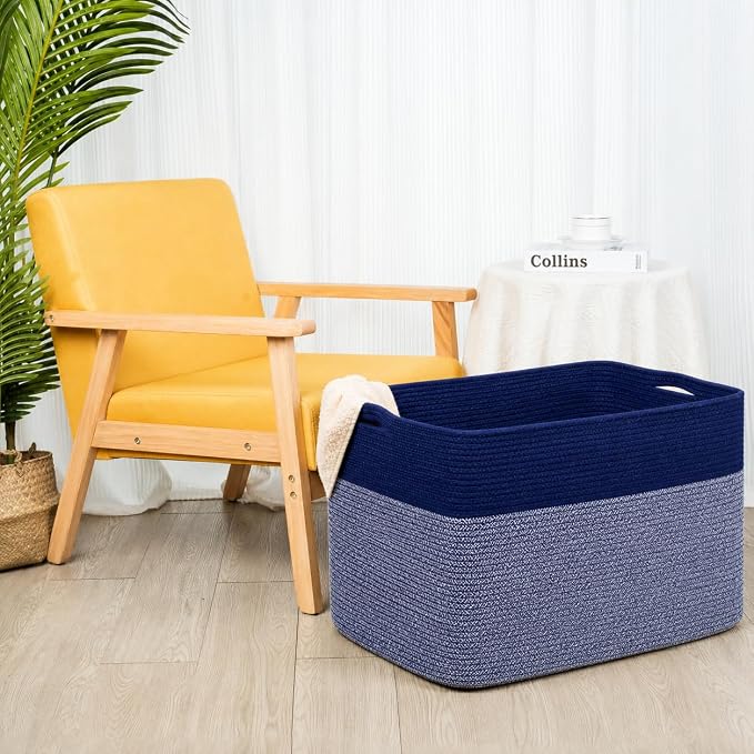 112L Extra Large Blanket Basket Holder Living Room, Dog Toy Organizer Bin Box - Image 4