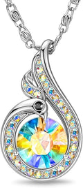 Kate Lynn Rise From the Ashes Phoenix Necklaces for Women, White Gold Plated Crystal Jewelry, Birthday Gift for Women, Symbol of Luck and Renewal, 18+2 inch, Packaged with Jewelry Box