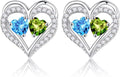 Iefil Valentines Day Gifts for Her - 925 Sterling Silver Birthstone Earrings, Anniversary Birthday Gifts for Women Wife Girlfriend Mom