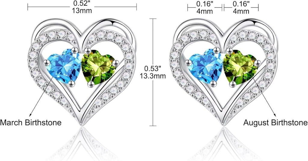 Iefil Valentines Day Gifts for Her - 925 Sterling Silver Birthstone Earrings, Anniversary Birthday Gifts for Women Wife Girlfriend Mom
