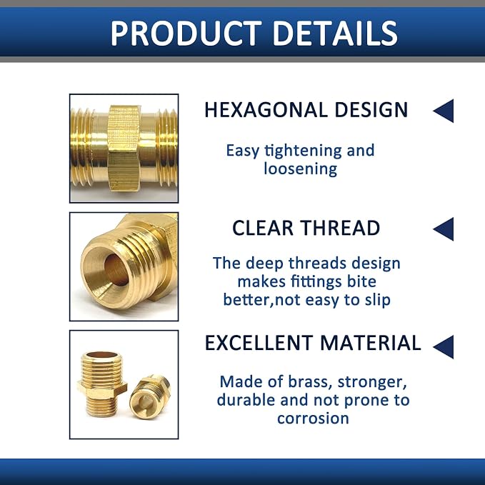1 Pcs M16 x 1.5mm Male to G3/8in Male Adapter, Welding Hose Coupler Adapte - Image 3