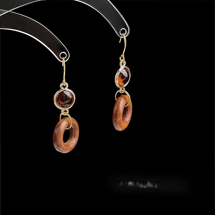 Hupplle Handmade Vintage Boho Dangle Earrings with Natural Stone Crystal Pearl Lightweight Hypoallergenic Elegant Jewelry Gifts for Women