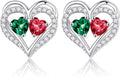 Iefil Valentines Day Gifts for Her - 925 Sterling Silver Birthstone Earrings, Anniversary Birthday Gifts for Women Wife Girlfriend Mom