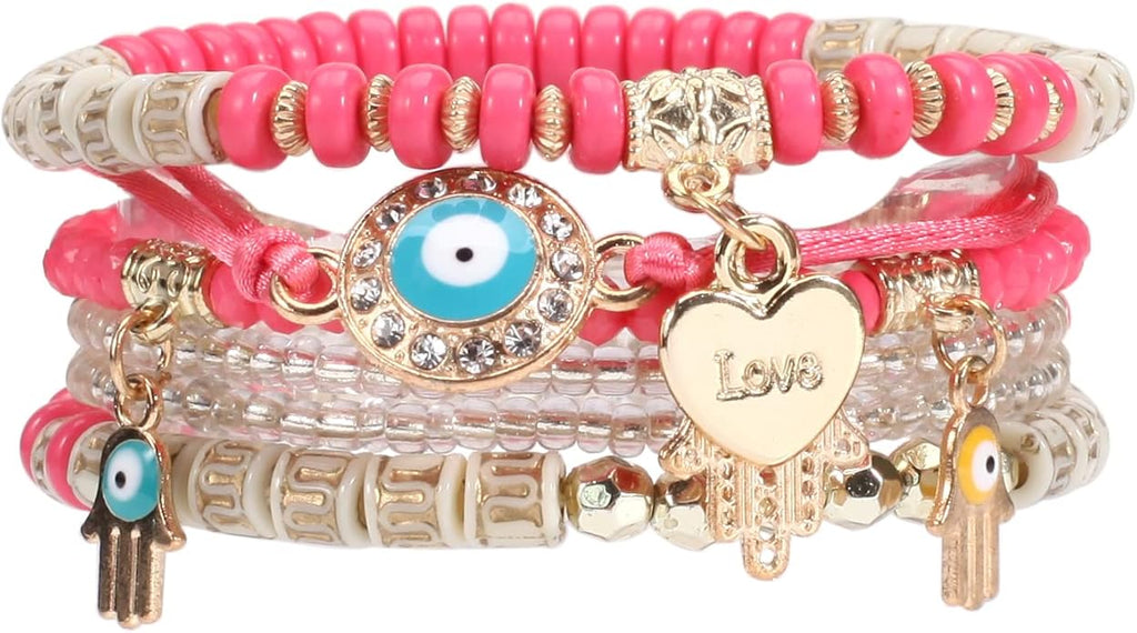 Bracelets Bohe Multilayer Chain Tassel Stackable Charm Stretch Statement Bracelet Set