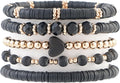 Heishi Beaded Stretch Bracelets for Women Stackable Polymer Clay Beads Bracelets Friendship Boho Summer Beach Bracelet Jewelry Set