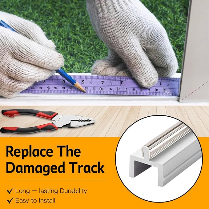 Stainless Steel Cover Anodized Aluminium Body Sliding Screen Door Bottom Track - Image 6