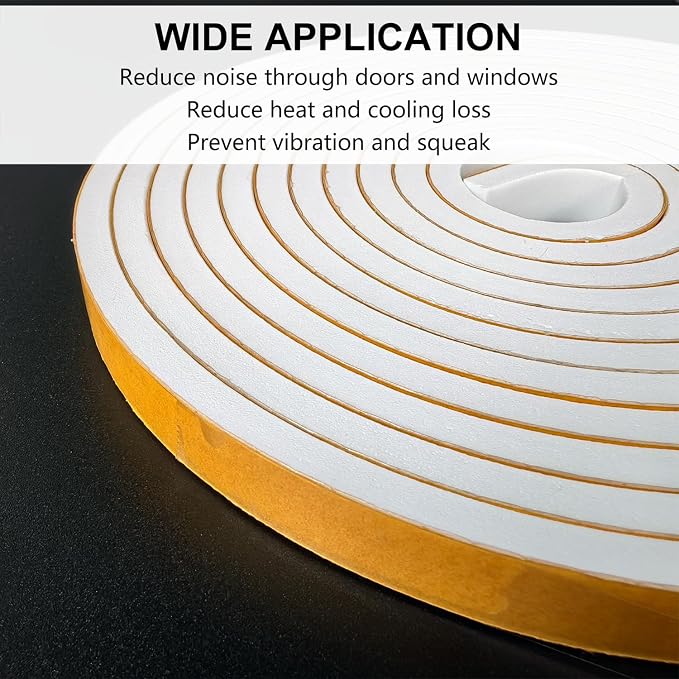 Topiverse Weather Stripping, Door Seal Strip, 1 in x 1/4 in x 13 Ft, CR Foam - Image 6
