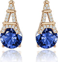 Alphabet Earring for Women, 18K Gold Plated Brass with Cubic Zirconia.