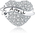 Birthstone Charms 925 Sterling Silver Love Heart Beads Fit Pandora Charms Bracelet, Fit Mother's Day Christmas Birthday Gift