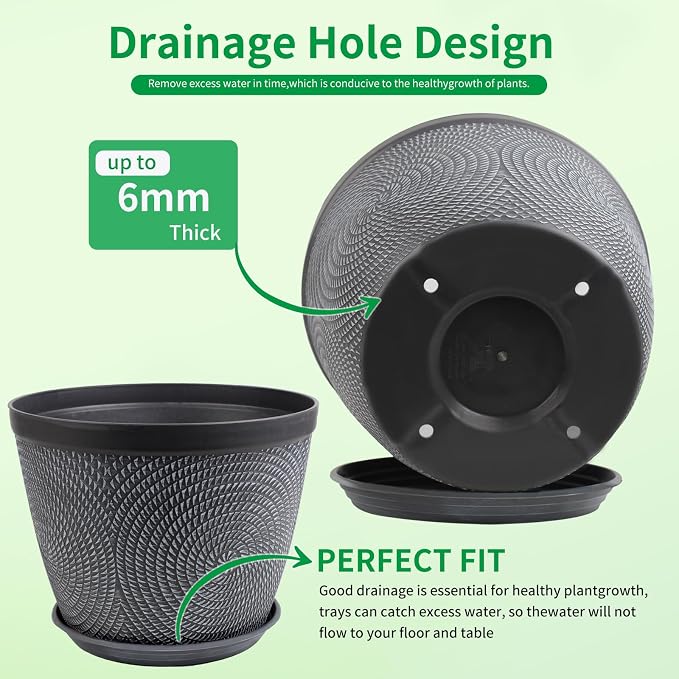 Quarut Large Planter Pot, Plastic Flower Pots - Image 5