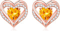 Iefil Valentine Day Gifts for Her - 925 Sterling Silver Heart Stud Earrings Birthday Gifts for Women