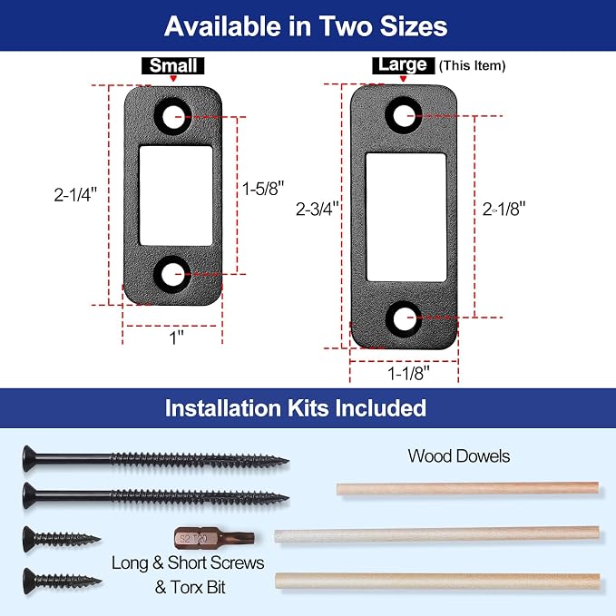 Deadbolt Strike Plate, Heavy Gauge Version, 2-3/4" H × 1-1/8" W | Screw Hole - Image 2