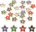 MECCANIXITY 20 Pcs Star Evil Eye Beads Colorful Flat Loose Spacer Evil Eye Charms for DIY Bracelet Earrings Necklace Crafts Jewelry Making, Green/Red/Bright Blue/Black/White