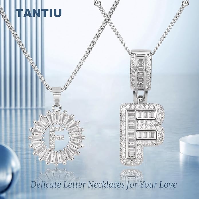 14K Gold Plated Alphabet Necklace Cubic Zirconia Letter Pendant, Personalized Name Jewelry Gift for Women, Customizable A-Z, Birthday/Mothers Day Gifts for Womens