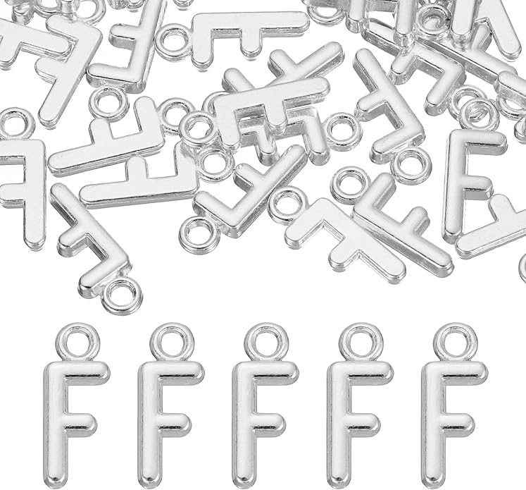 uxcell Letter Charm, Alloy Letter Initial Alphabet Charm for DIY Crafts Jewelry Making Bracelet Earrings Necklace
