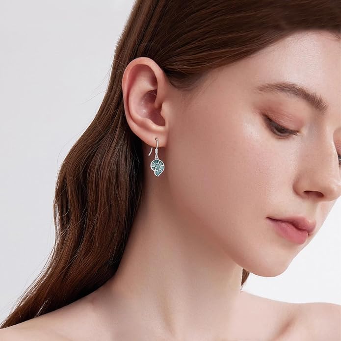 Ocean Earrings 925 Sterling Silver Turquoise Sea Animal Dangle Drop Earrings Beach Themed Jewelry Gifts for Women Girls