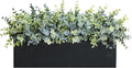 Winlyn 14" Artificial Eucalyptus Arrangement Faux Eucalyptus Plants in Black by Winlyn