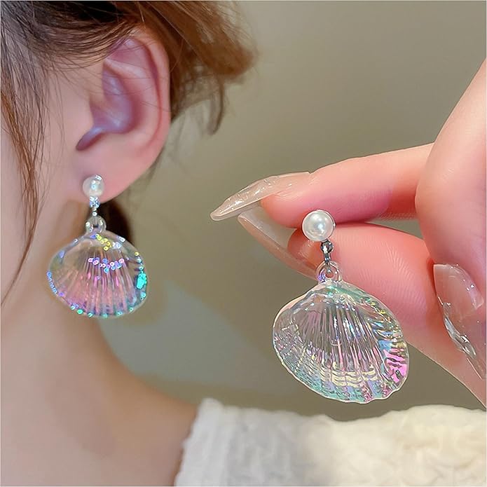 Seashell Starfish Earrings Beach Jewelry for Women Pearl Drop Shell Earrings Ocean Beachy Fashion Accessories Womens Summer Outfits 2026 Tropical Vacation Outfits Beach Vacation Clothes Dresses