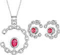 Elegant C-Shaped Crystal Necklaces/Stud Earrings Set with Birthstone Jewelry Set Silver Plated Fashion Jewelry for Women CS0003