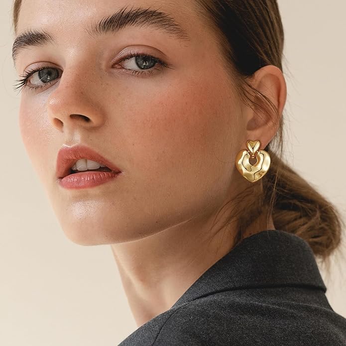 Clip on Earrings for Women Hypoallergenic Statement Retro Clip Earrings 14K Gold/Silver Plated Hoop Dangle Earrings 5A Cubic Zirconia Round Multiple Styles for Women Fashion Trendy Jewelry Gifts