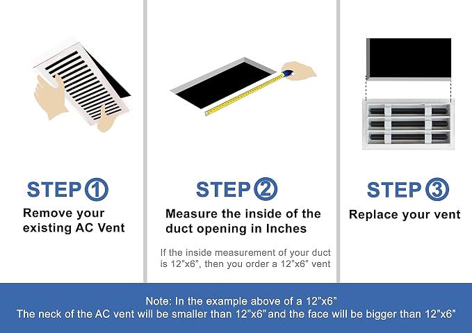 BUILDMART - 18x8 White Modern AC Vent Cover - Decorative Air Vent - Standard - Image 7