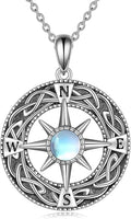 Compass Necklace Sterling Silver Celtic Knot Necklace Graduation Friendship Talisman Travel Necklace Inspirational Graduation Gift Jewelry Gifts for Women Girls