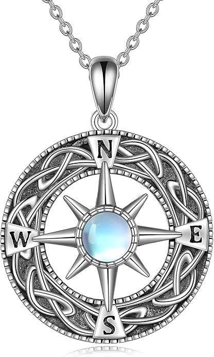 Compass Necklace Sterling Silver Celtic Knot Necklace Graduation Friendship Talisman Travel Necklace Inspirational Graduation Gift Jewelry Gifts for Women Girls
