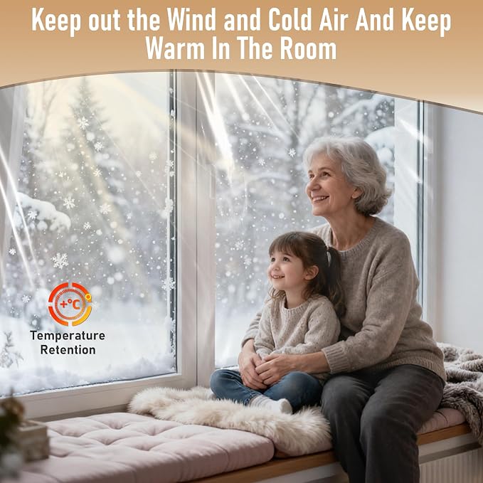 Window Insulation Kit for Winter, Plastic Shrink Film Indoor Thermal Seal to - Image 9
